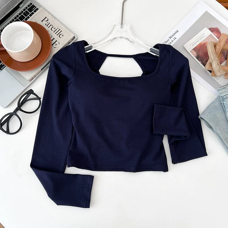 Flirty Fit Built-in Bra Full Sleeves Top