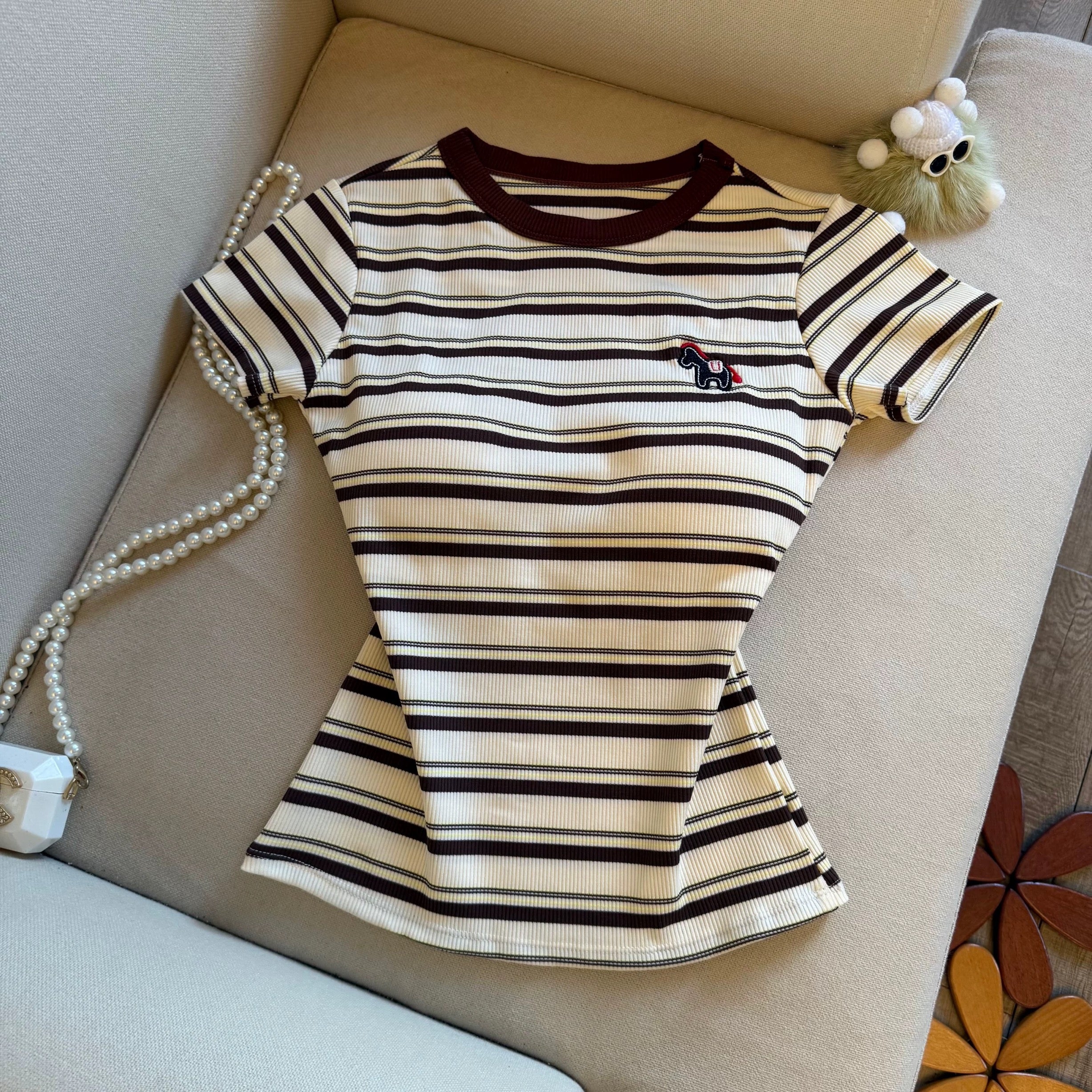 Milo Stripe Built-in Bra T-shirt