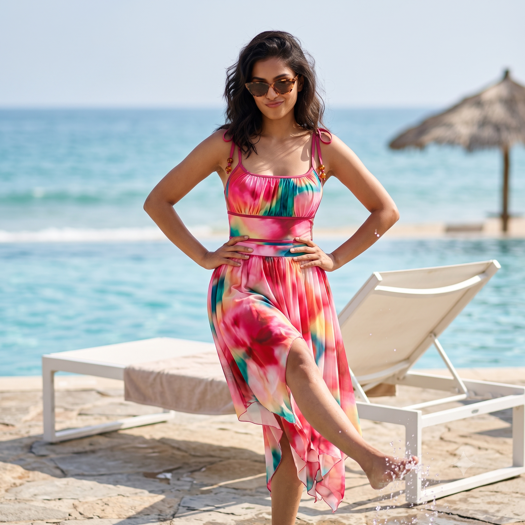 Rangrez Tie-Dye Monokini & Skirt Set