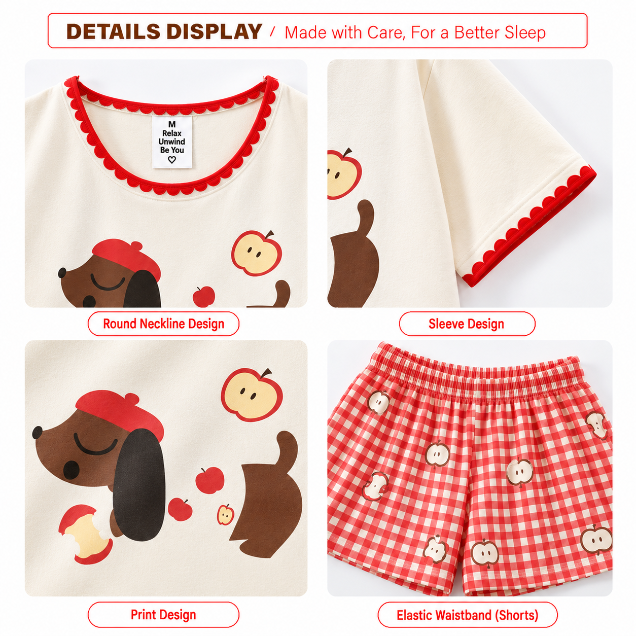 Apple Kiss Padded Nightsuit Set
