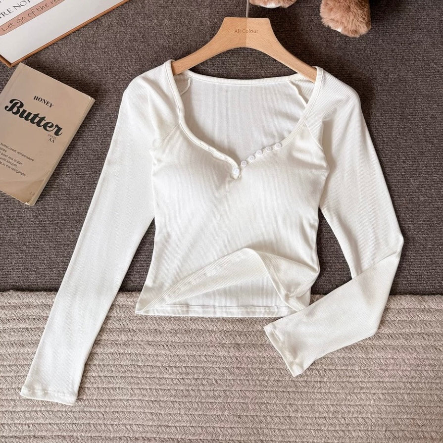 Sweetheart Sculpt Built-in Bra Full Sleeves Top