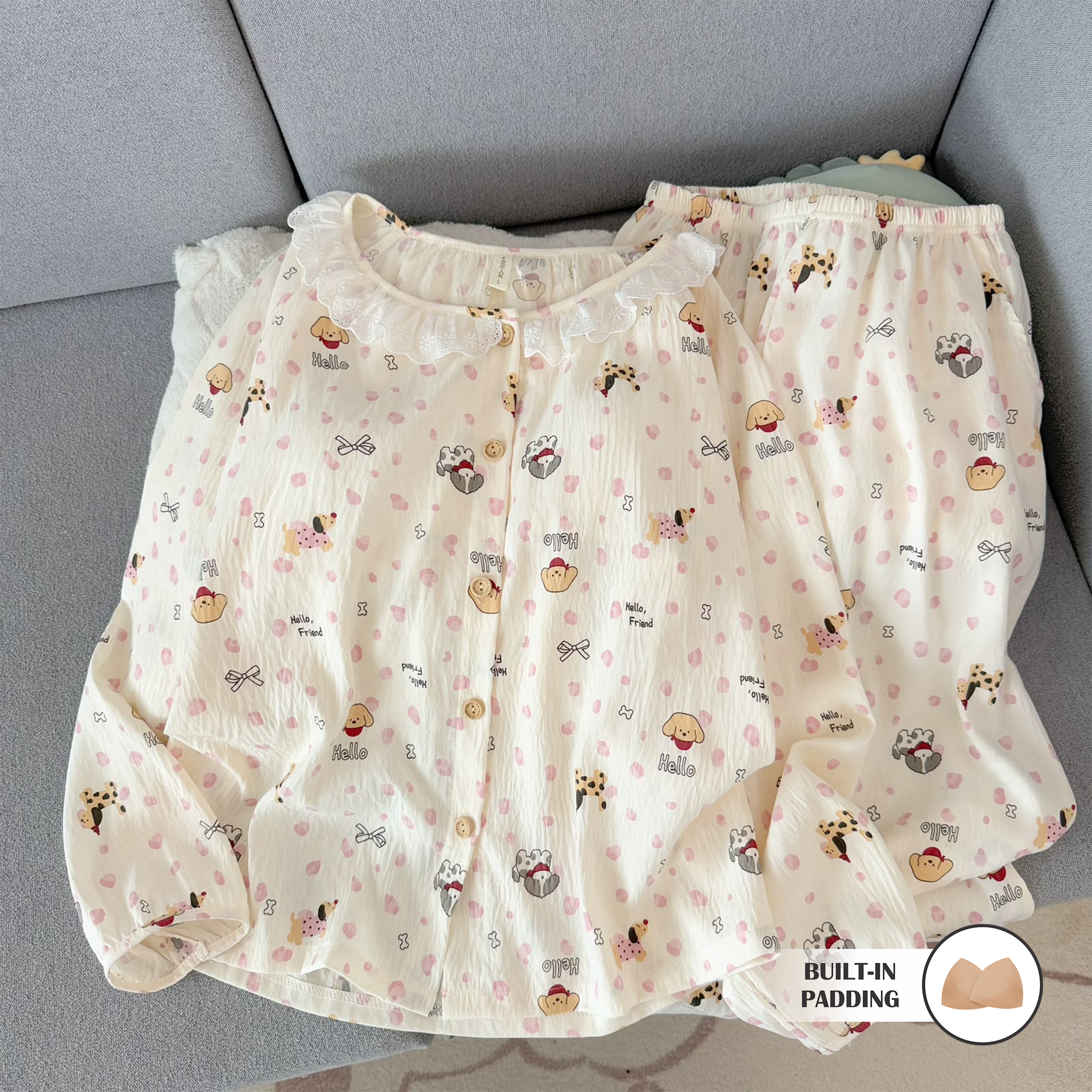 Hello Friend Padded Nightsuit Set