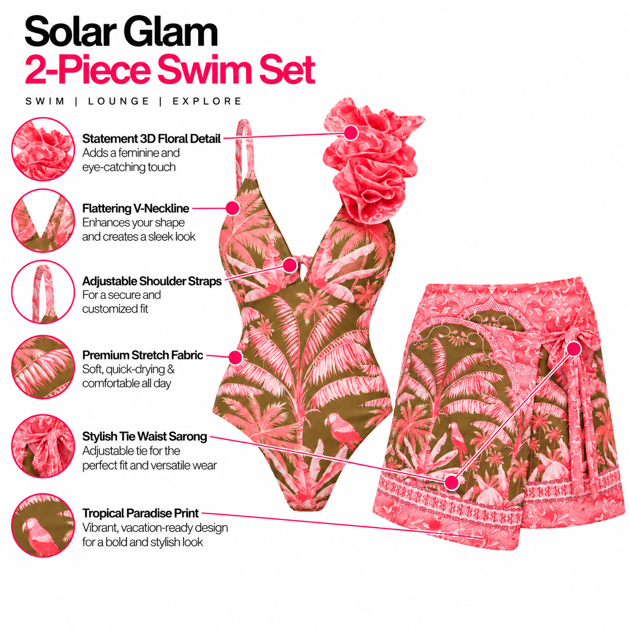 Fiji Flora Monokini With Skirt Set