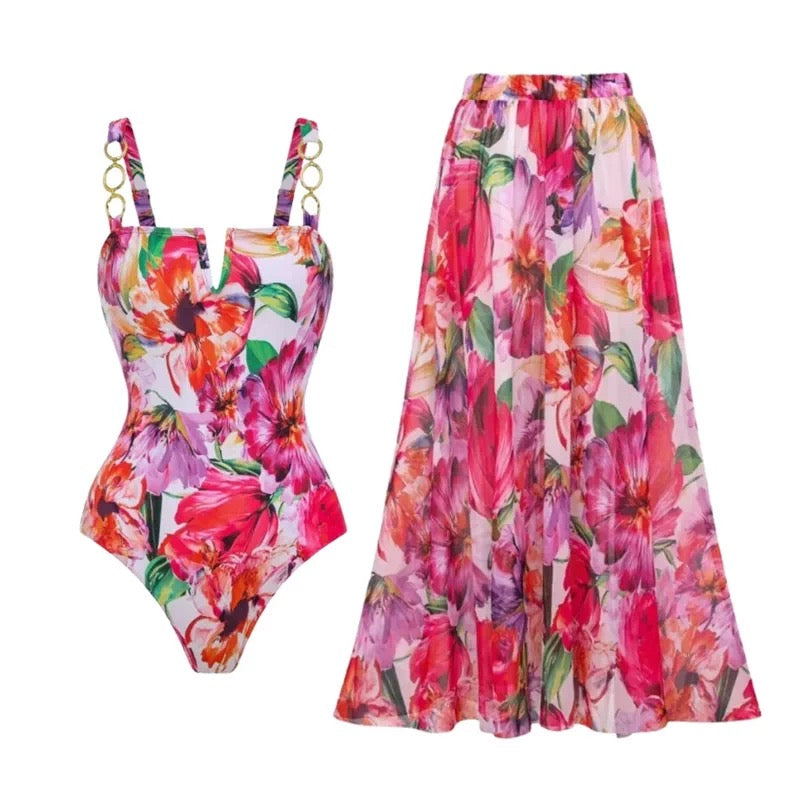 Paloma Bloom Monokini & Skirt Set