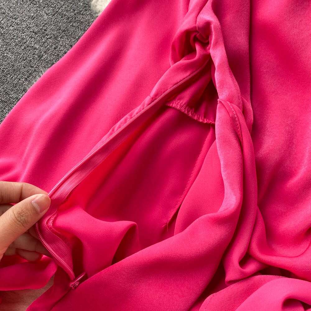 Hayle lantern sleeves satin dress