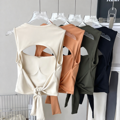 LuxeFit Tie-Back Built-in Bra Tops