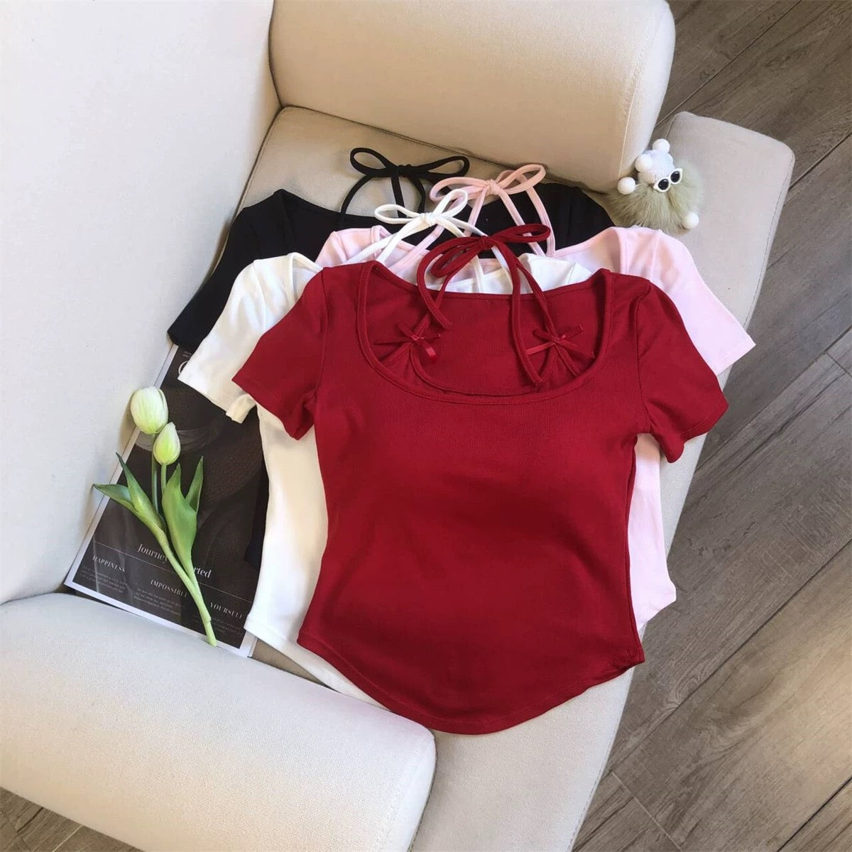 Sweetheart Bow Built-in Bra Top