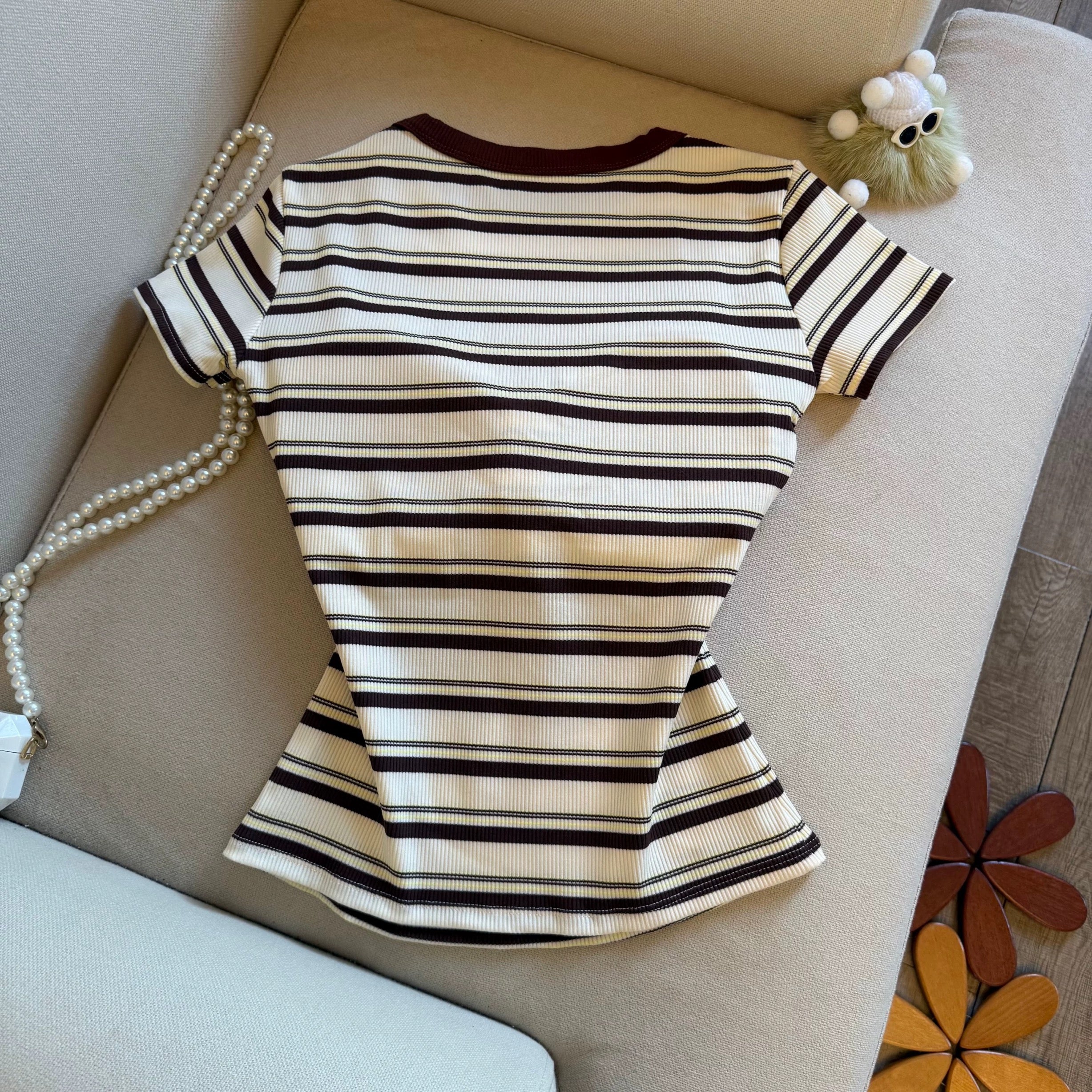 Milo Stripe Built-in Bra T-shirt