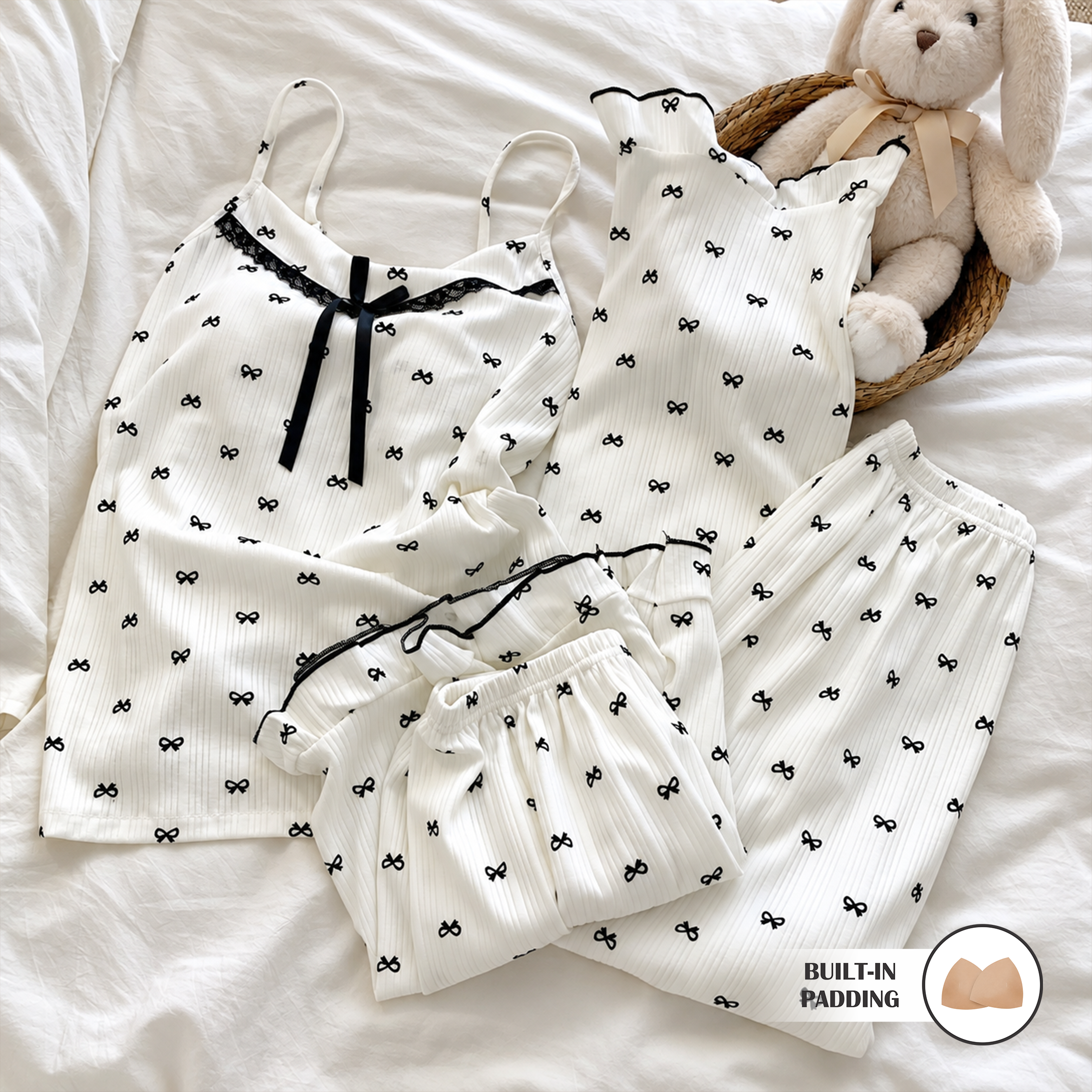 Whispering Flora Padded Nightsuit- 3pc Set
