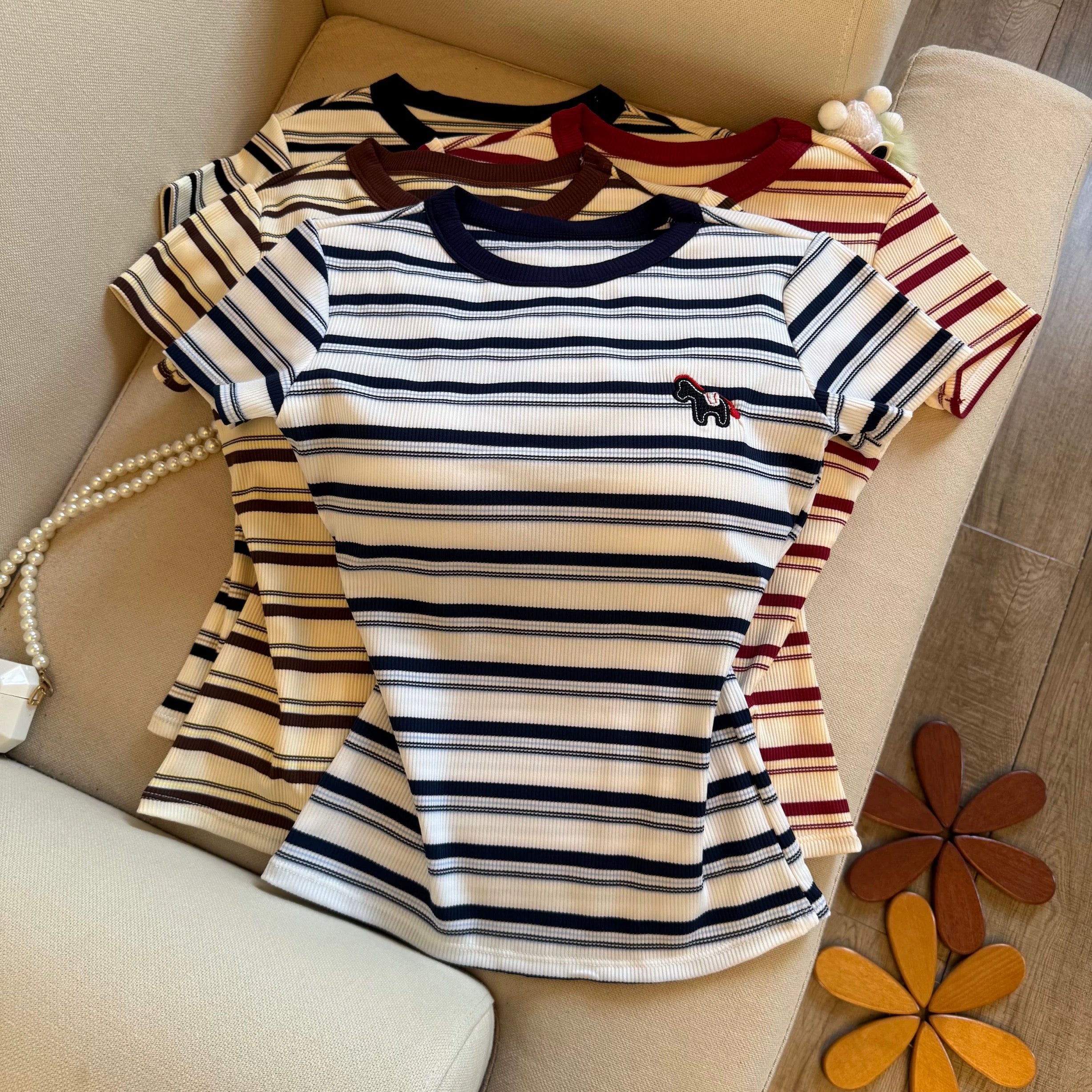 Milo Stripe Built-in Bra T-shirt