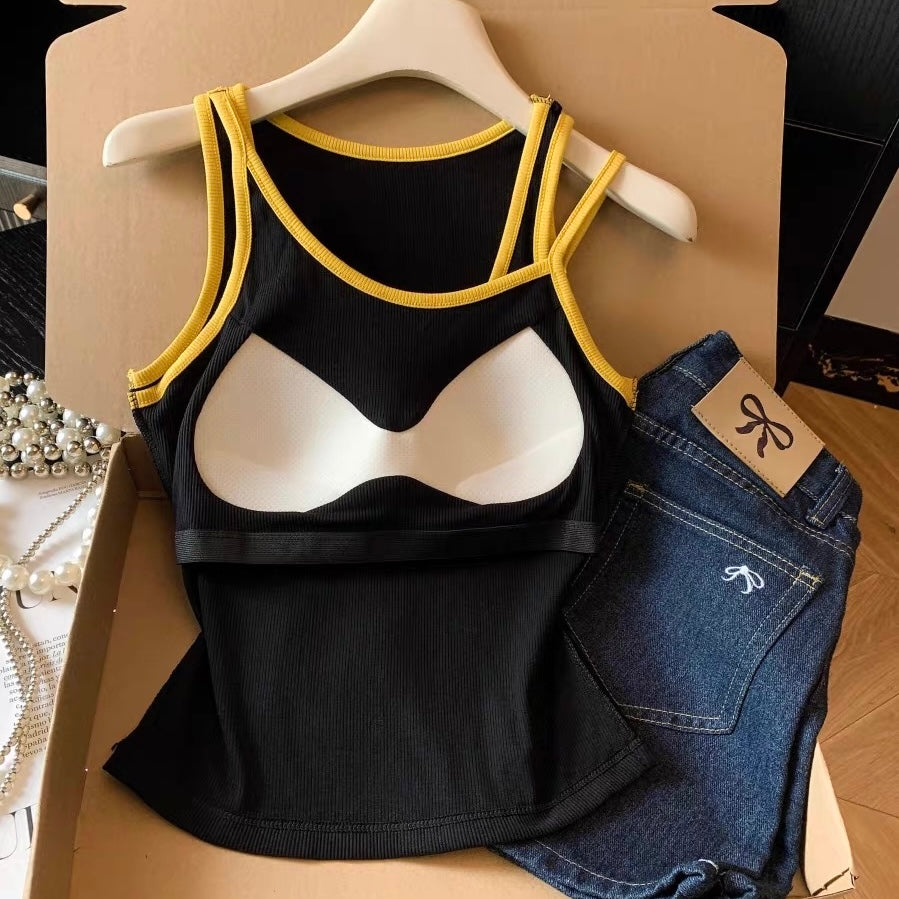 Twin Trim Built-in Bra Top