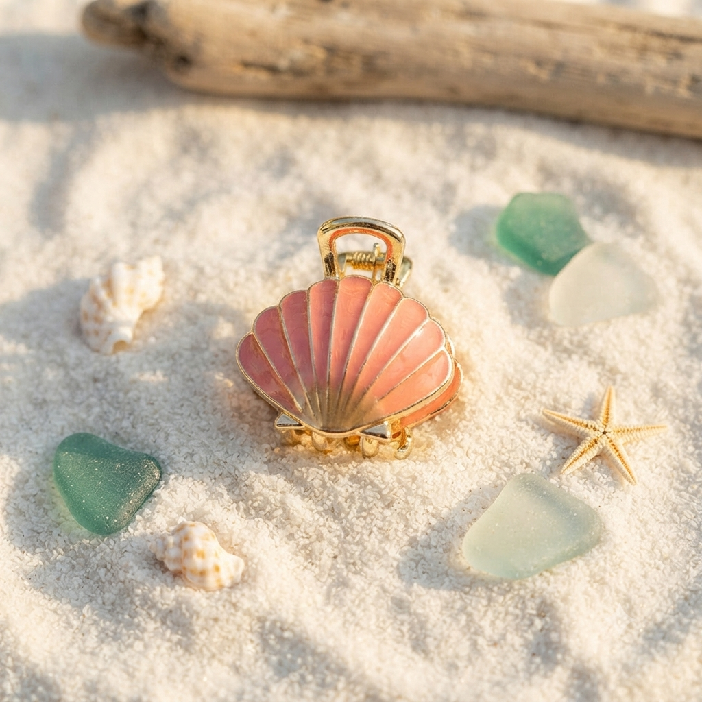 Enamel Shell Metallic Claw Clips
