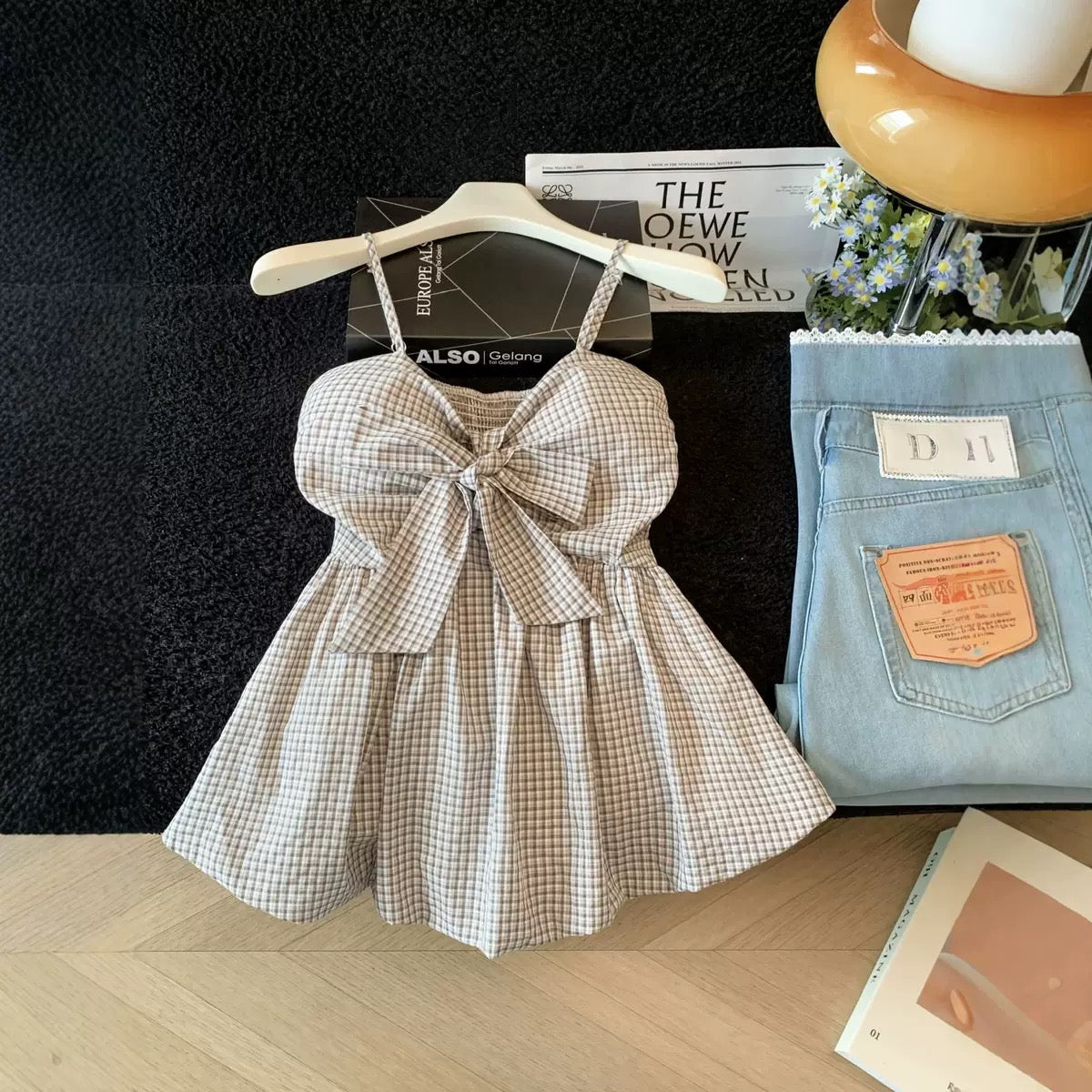 Country Kiss Gingham Built-in Bra Top