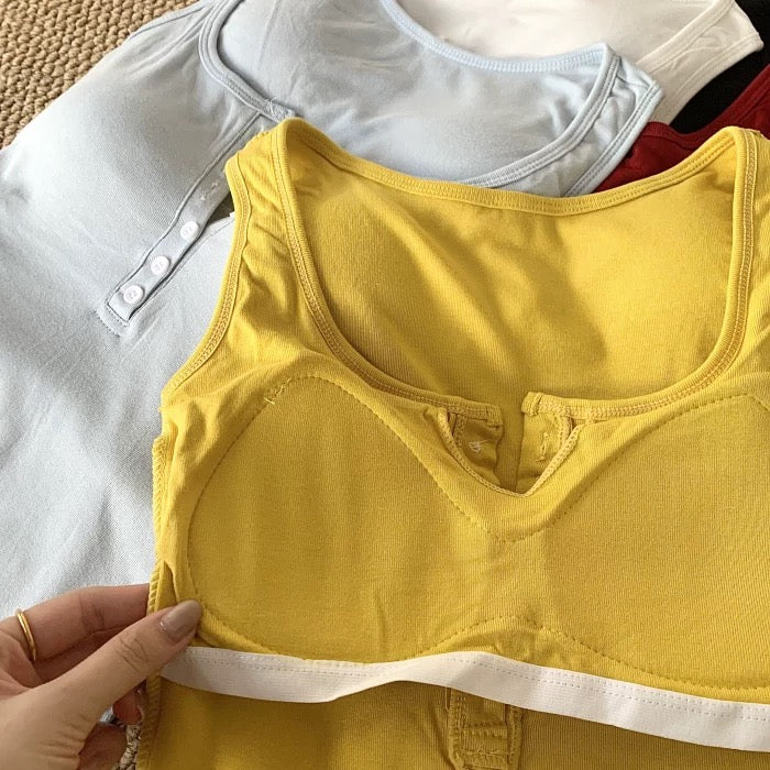 Retro Chic Built-in Bra Tank Top
