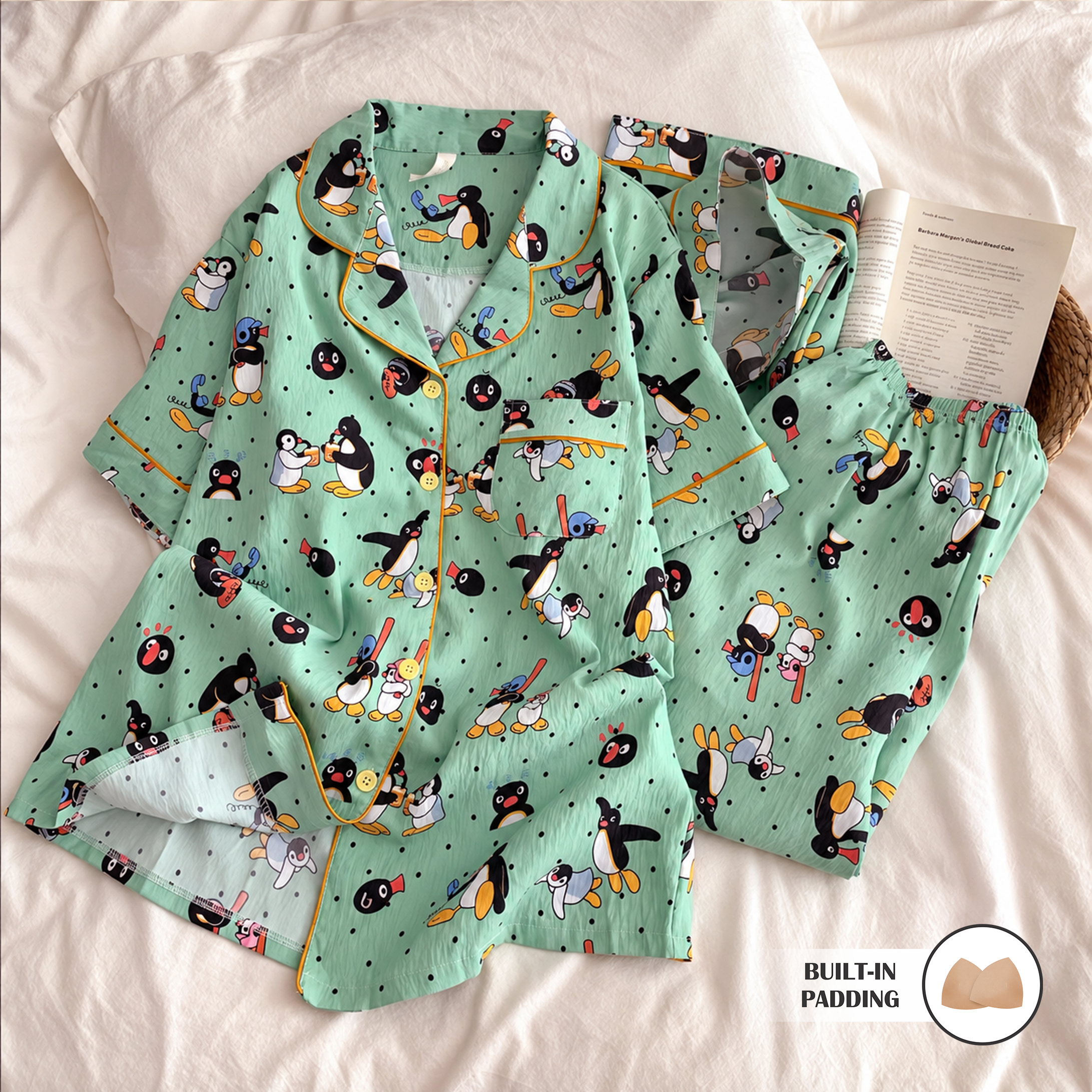Cool Mint Penguin Padded Nightsuit Set