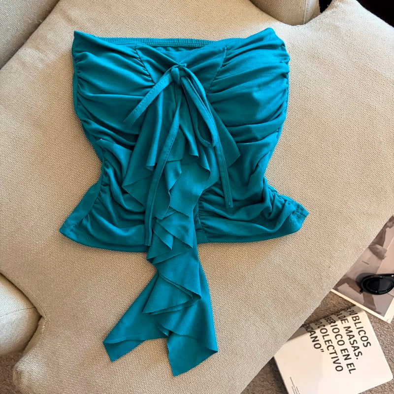 Ruffle Romance Built-in Bra Tube Top