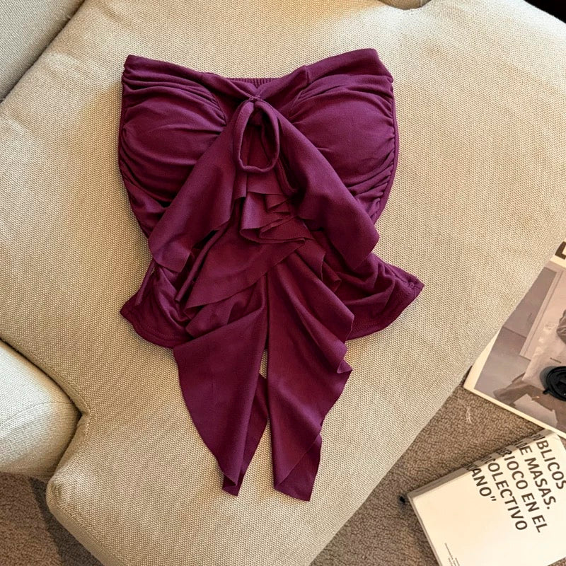 Ruffle Romance Built-in Bra Tube Top