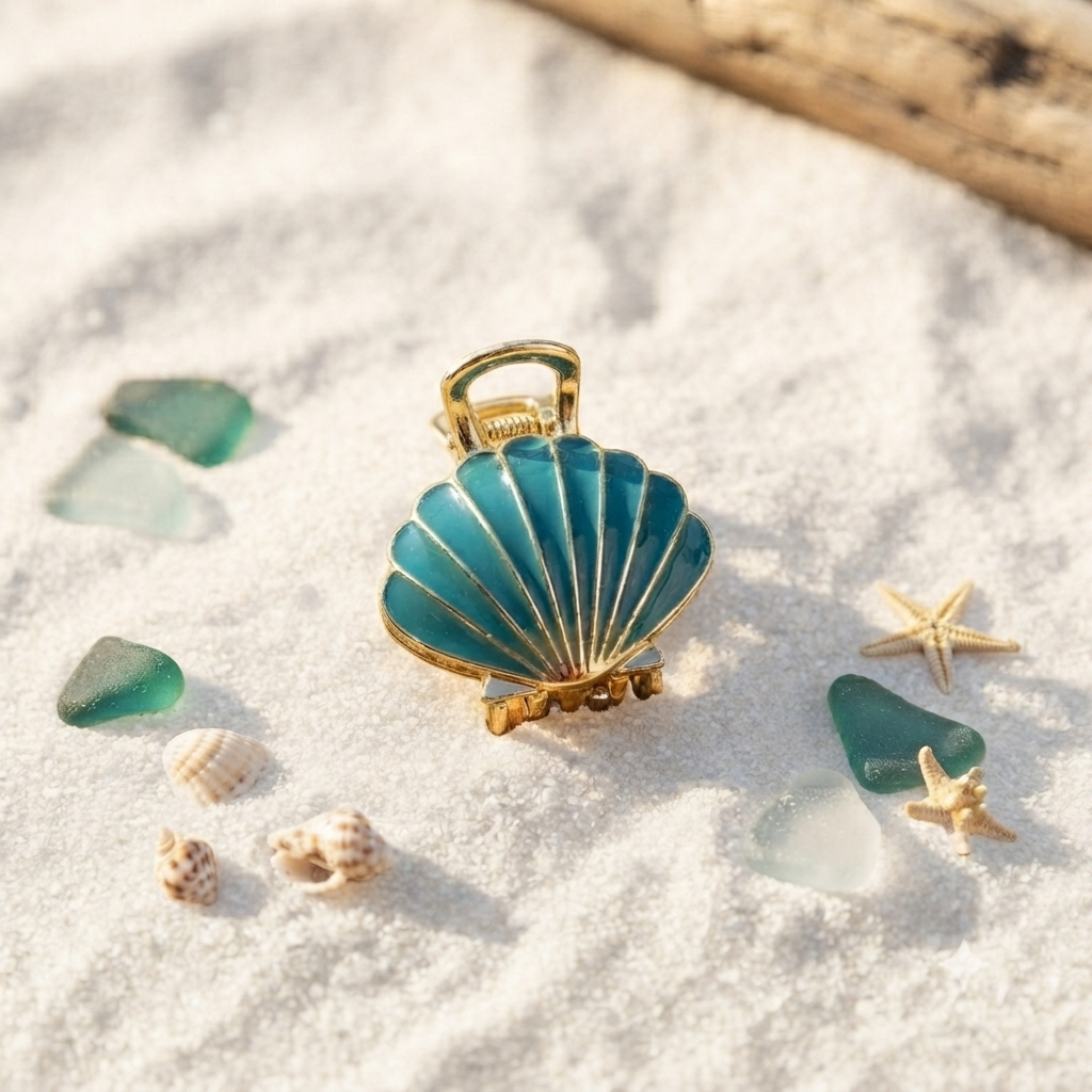 Enamel Shell Metallic Claw Clips
