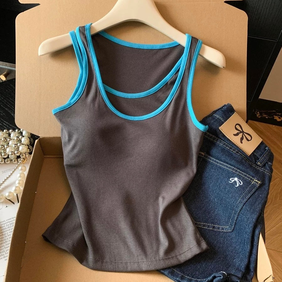 Twin Trim Built-in Bra Top