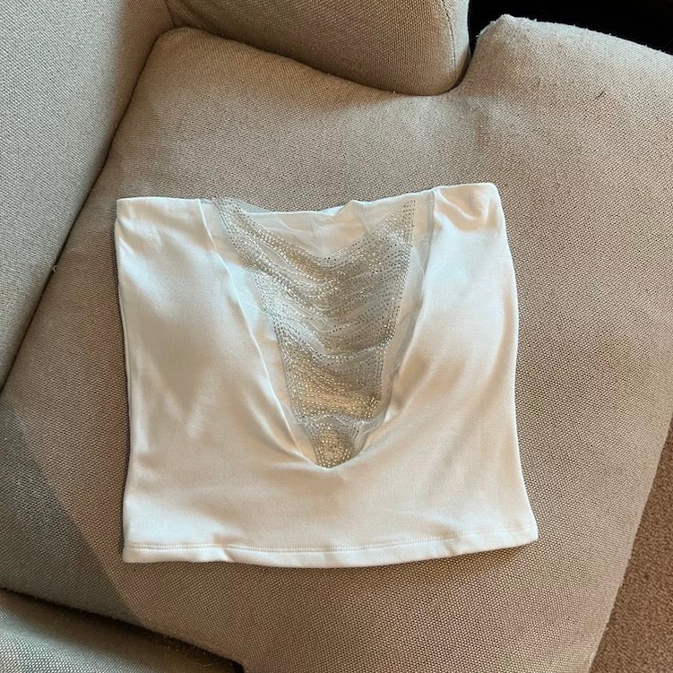 Crystal Waves Built-in Bra Tube Top