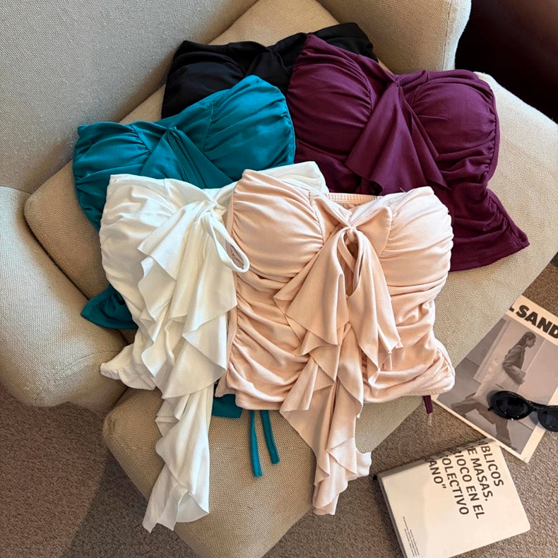 Ruffle Romance Built-in Bra Tube Top