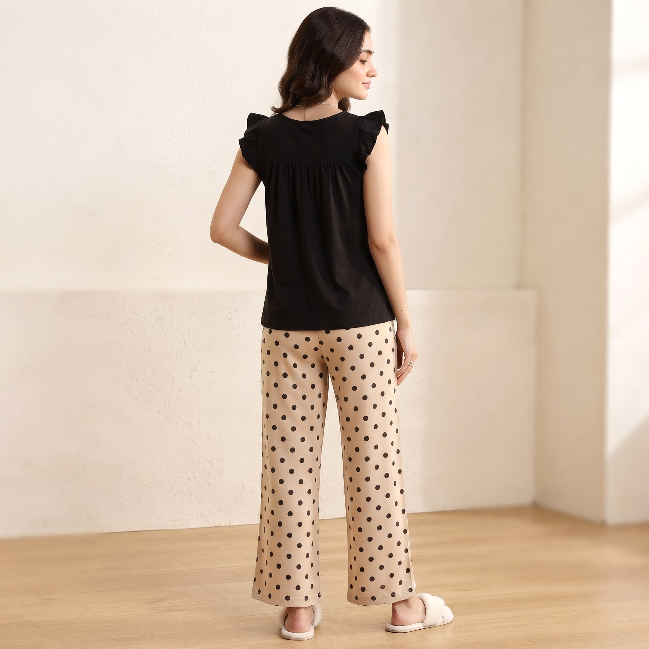 Willow Ruffle Padded Nightsuit - 3pc Set