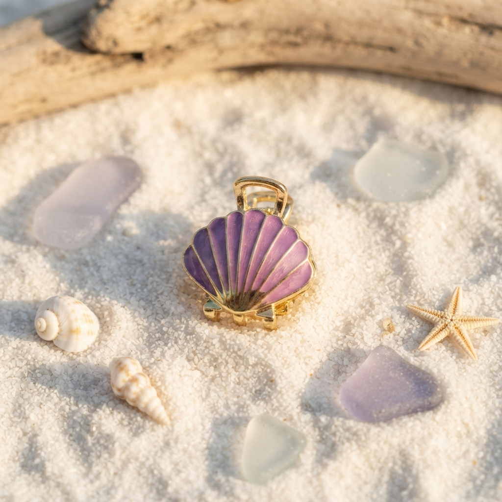 Enamel Shell Metallic Claw Clips