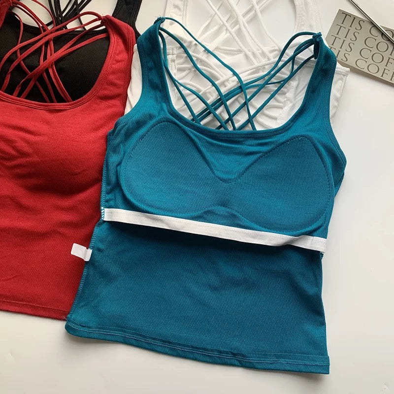 Infinity Strap Built-In Bra Tank Top