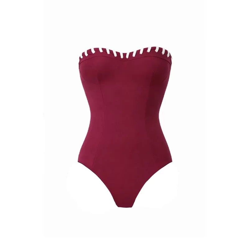 Merlot Scallop Monokini & Skirt Set