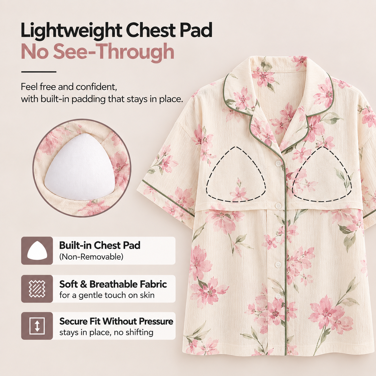 Petal Kiss Padded Nightsuit Set