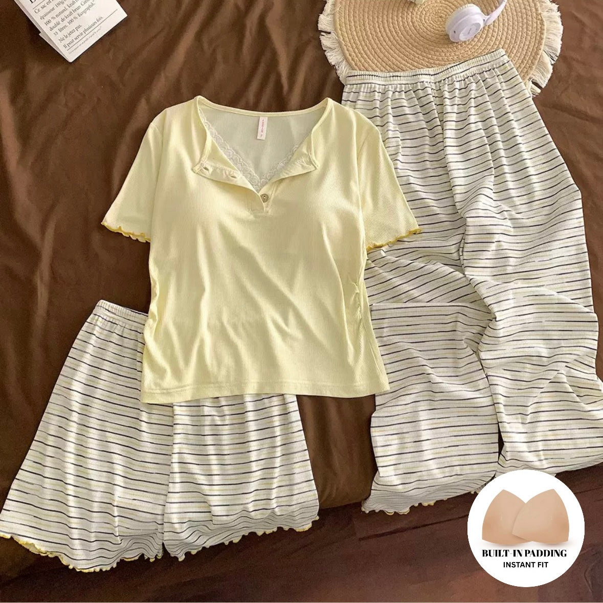 MorningDew Padded Nightsuit -3pcs Set