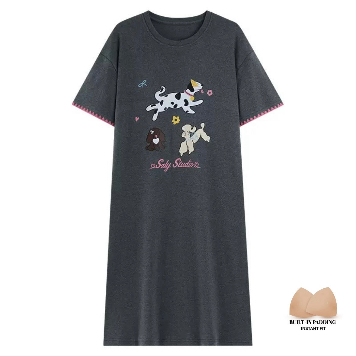 Graphite Glow Padded Night Dress