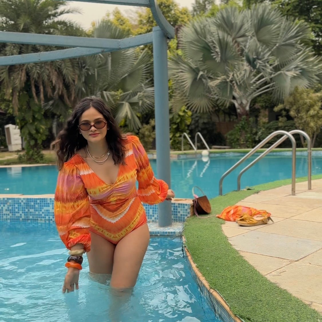 Ombre Monokini With Skirt Set