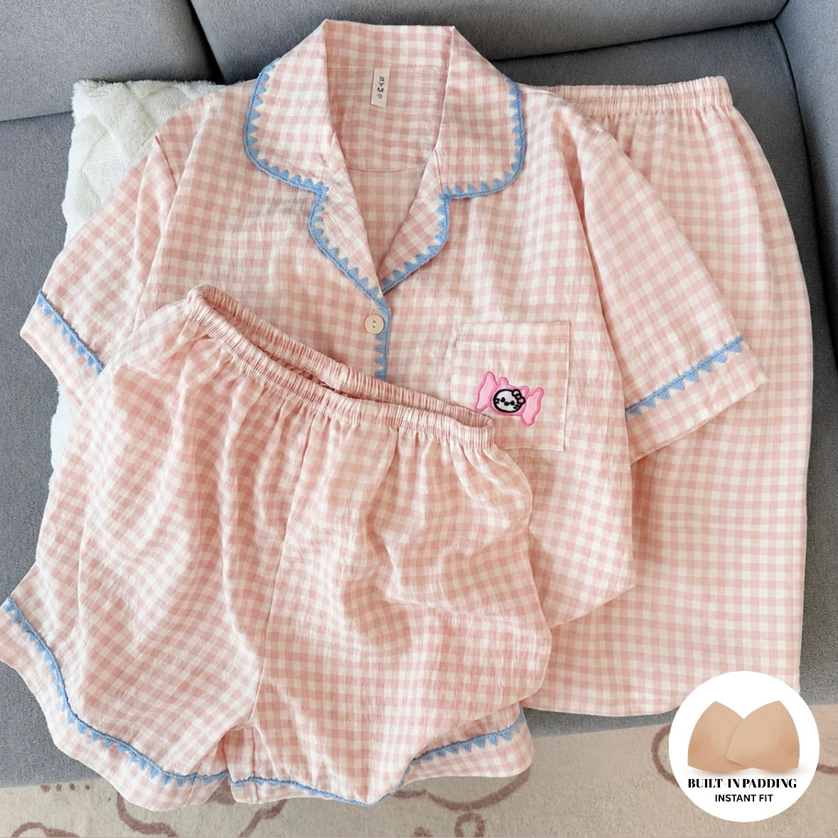 Pink Picnic Padded Nightsuit -3pc Set