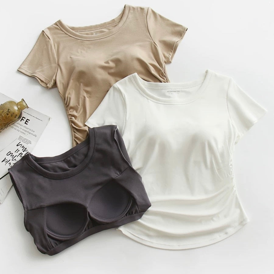 Cinched Waist Padded T-shirt