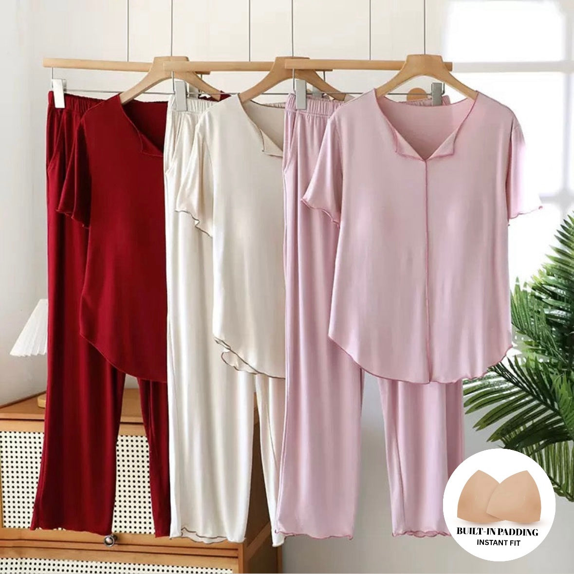 Ondine Ruffle Padded Nightsuit Set
