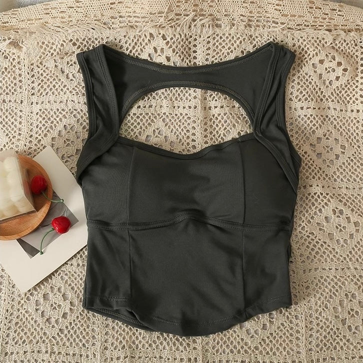 Classic Square Neck Padded Crop Top