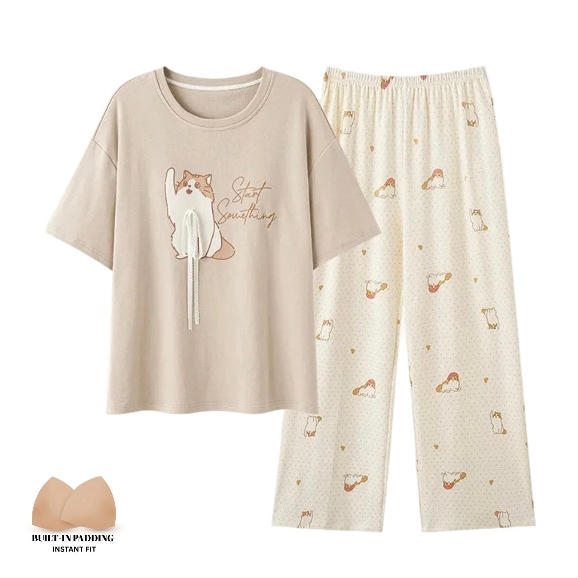 Curious Kitty Padded Nightsuit Set