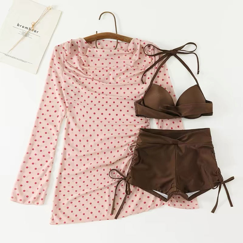 Pistachio Polka 3Pc Swimsuit Set