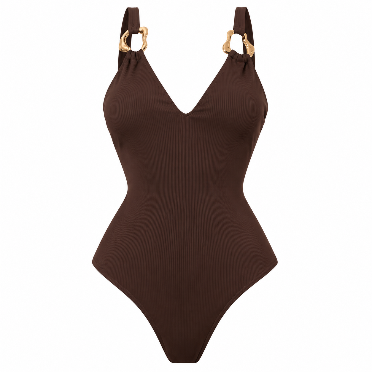 Dark Truffle Monokini With Skirt Set