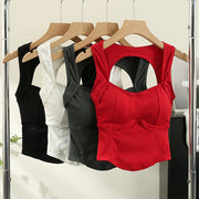 Classic Square Neck Padded Crop Top