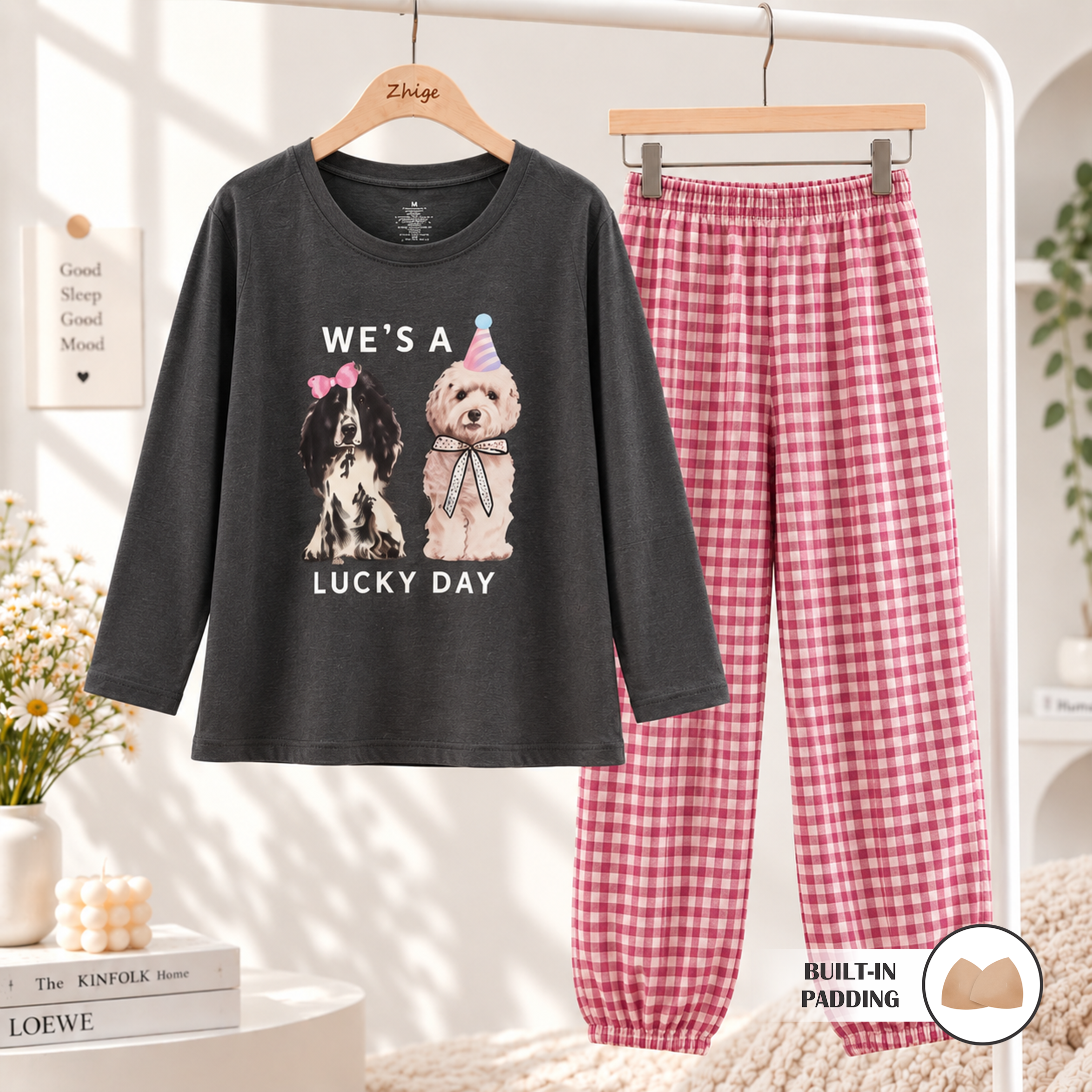 Berry Checks Padded Nightsuit Set