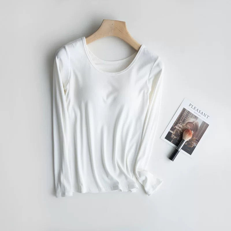 Dia Full Slevees Built in Bra Tshirt