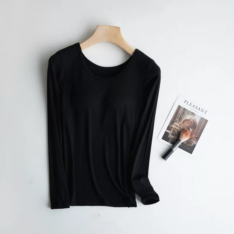 Dia Full Slevees Built in Bra Tshirt