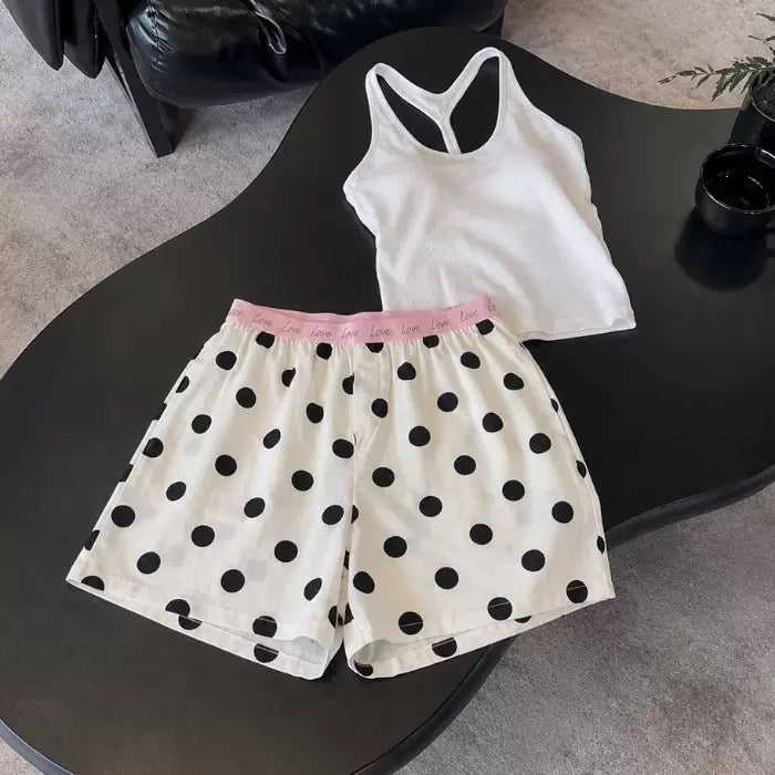 Dot Darling Padded Nightsuit - 3pc Set