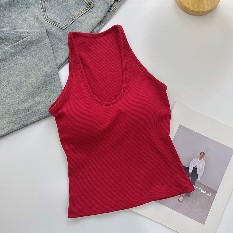 Zurich Scoop Neck Built-In Bra Top