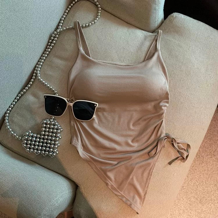 Sophia Built-In Bra Asymmetrical Top