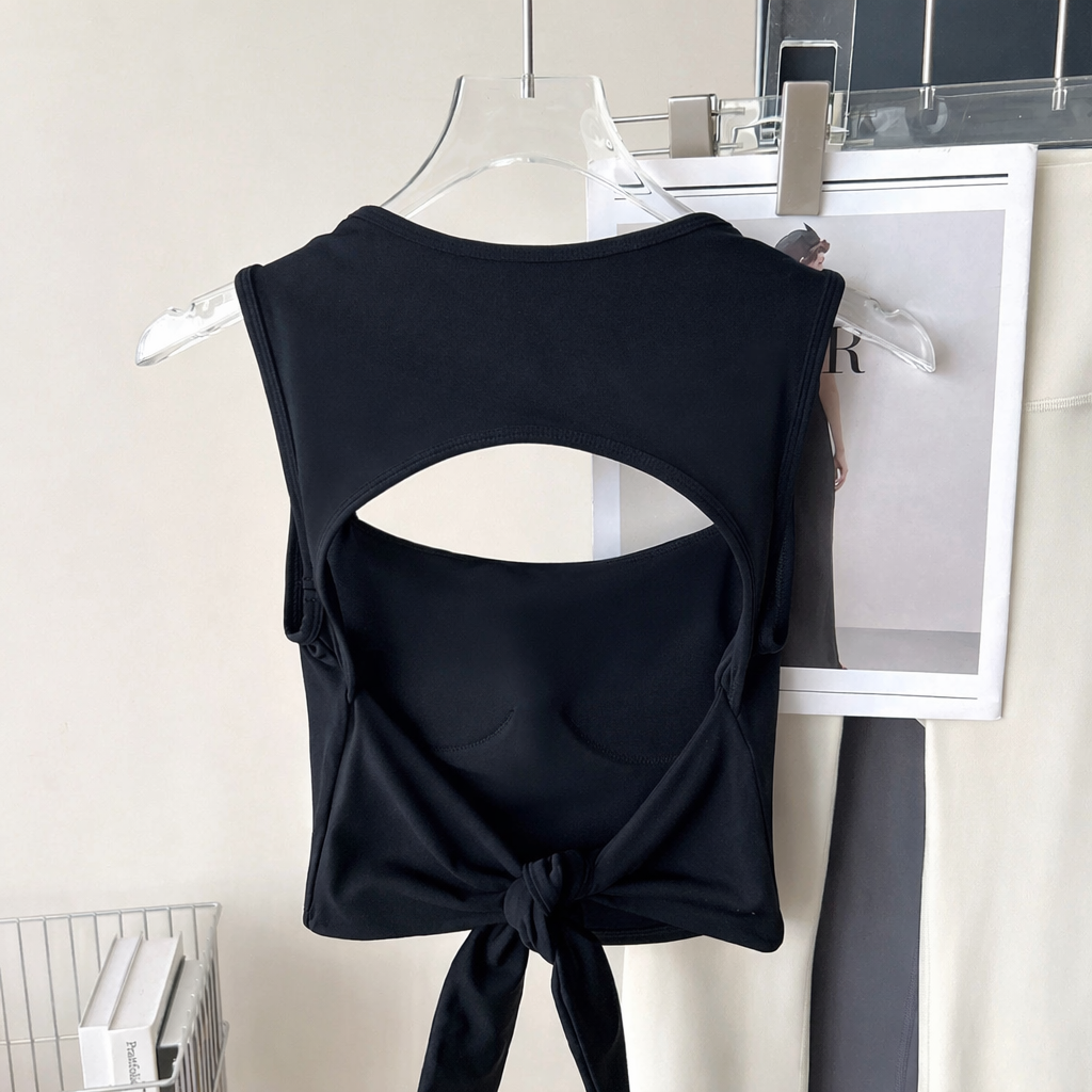 LuxeFit Tie-Back Built-in Bra Tops