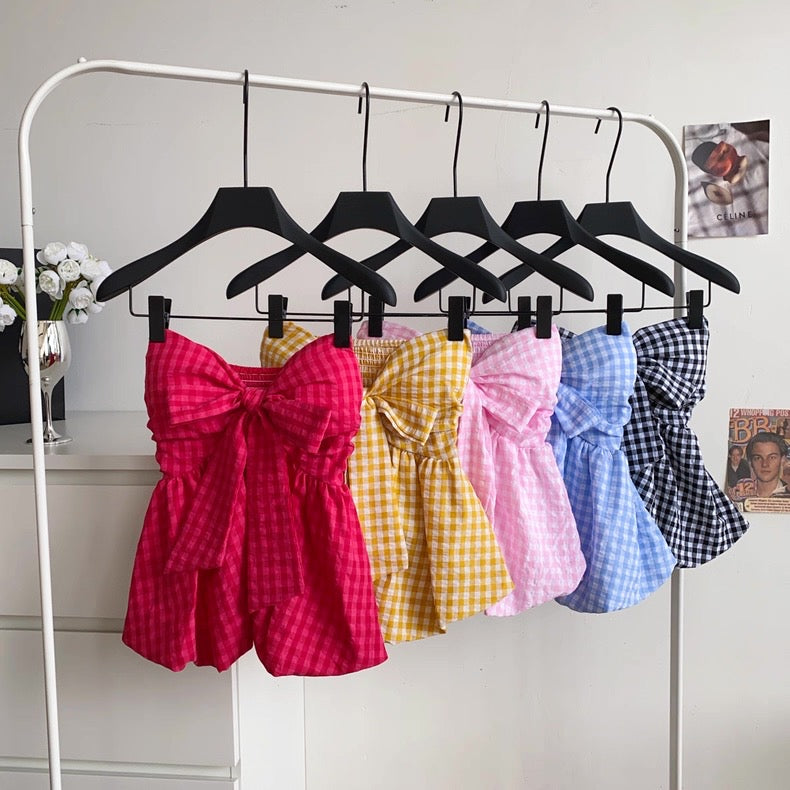 Picnic Knot Built-In Bra Tank Tube Top