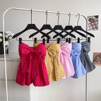 Picnic Knot Built-In Bra Tank Tube Top